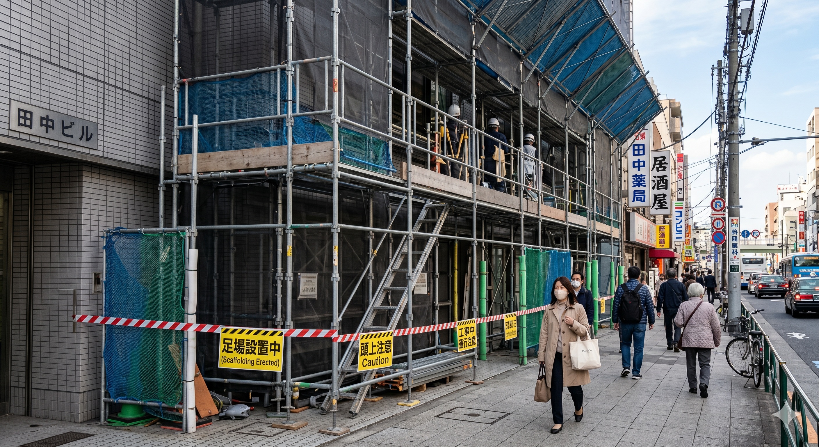 建物の足場設置